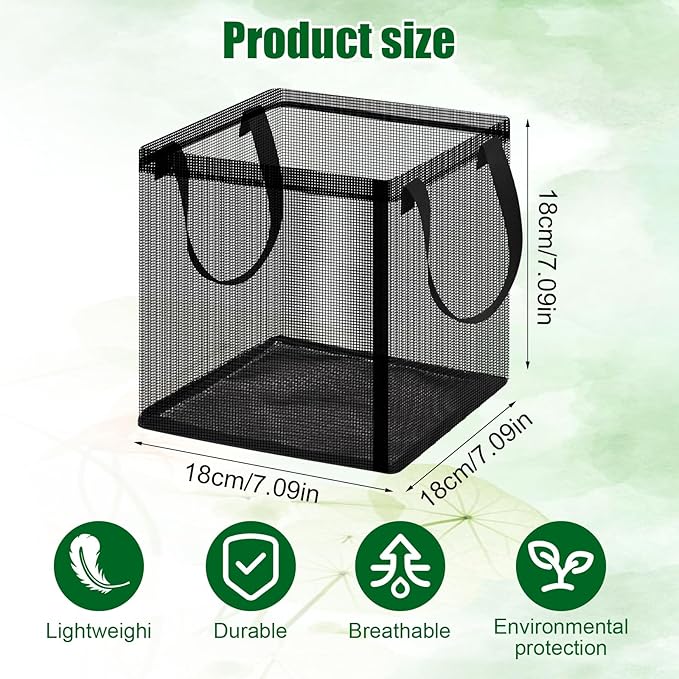2pcs Aquatic Planting Bags with Handles,7.8" Aquatic Pond Planter for Pond, Square Grow Bags, Durable Breathe Reusable Fabric Plant Bags for Aquatic Plants, Potato, Carrot, Flower (1 Gallon)
