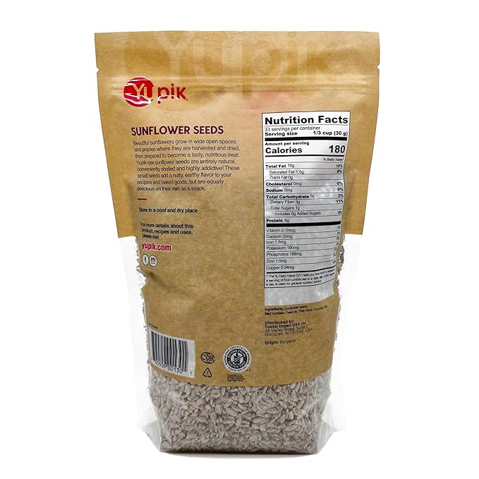 Yupik Seeds, Raw Shelled Sunflower Kernels, 2.2 lb (Pack of 2)