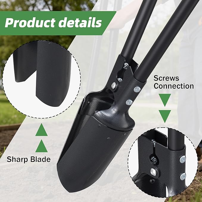 Post Hole Digger,54 Inch Heavy Duty Metal Hole Digger Tool for Digging,Grey Manual Tool for Transplant, Camping,Gardening.