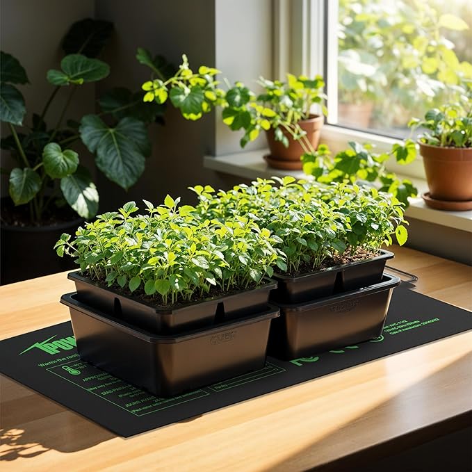 iPower 10"x20.75" Seedling Heat Mat with Built-in Temperature Controller, MET Certified Waterproof Plant Heating Pad, for Germination, Breeding, Brewing