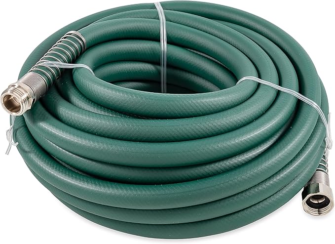 Camco EvoFlex 50-Ft Water Hose - RV Drinking Water Hose Contains No Lead, No BPA & No Phthalate - Flexible Design w/Stainless Steel Strain Relief Ends - 5/8” Inside Diameter, Green22585)