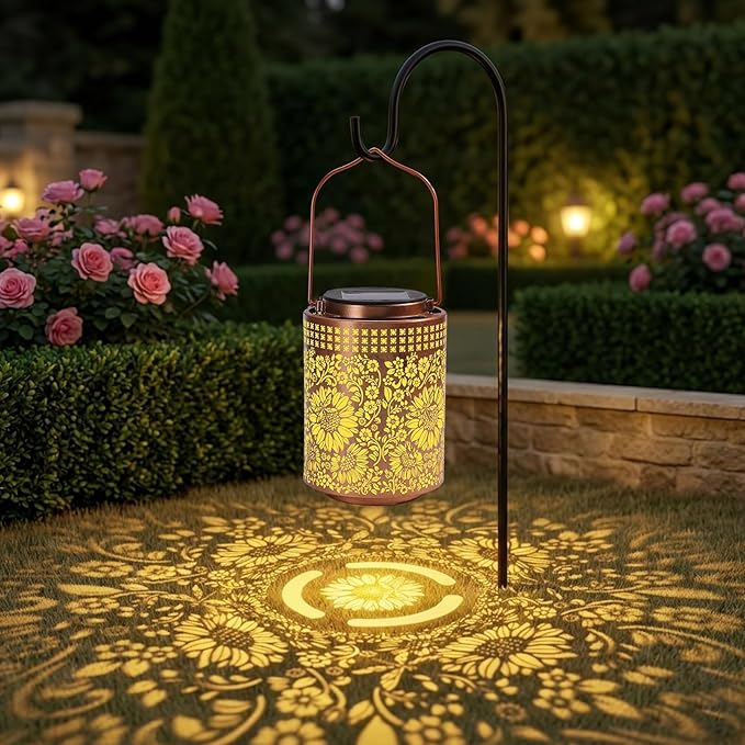 ZKLILI Mothers Day Gifts for Mom, Sunflower Solar Lanterns Outdoor Waterproof Hanging Solar Lights Sunflower Gifts for Women Men Mom Lanterns for Yard, Patio, Lawn, Pathway, Landscape, Garden Decor