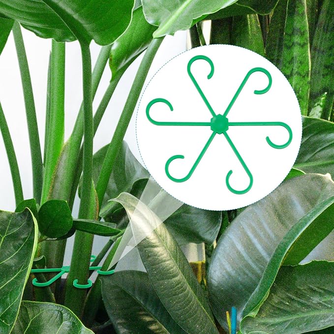 4pcs Plant Stem Support, Climbing Houseplant Leaf Support Ring Plant Climbers Stem Holders Plants Climbing Rack Plant Flower Gardening Growth Cultivation Accessories Tools(Green)