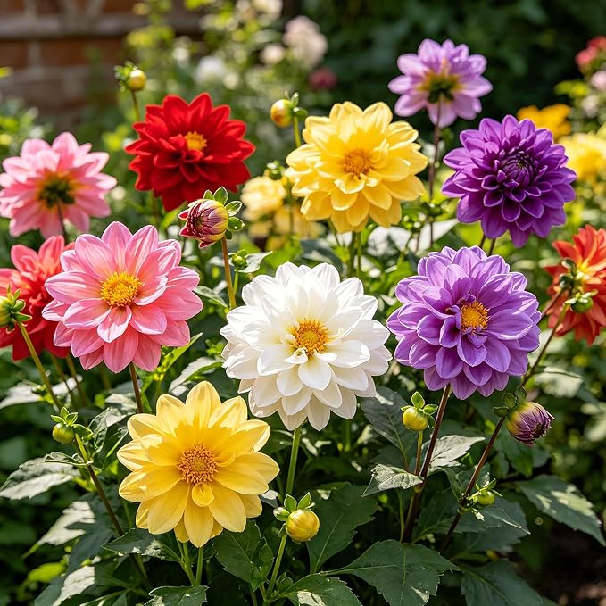 CarpetC 1000+ Mixed Dwarf Dahlia Seeds for Planting, Compact Perennial with Long-Lasting Blooms, Non-GMO Heirloom Dahlia pinnata for Garden Borders, Containers & Cut Flowers