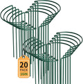 TCBWFY 20 Pack Plant Supports Stakes for Large Heavy Plants, 16"Hx10"D Peony Supports,Heavy Duty 4mm Wire Peony Cages,Interlock Garden Supports Ring Border Support,Plant Support Cage for Rose Flowers