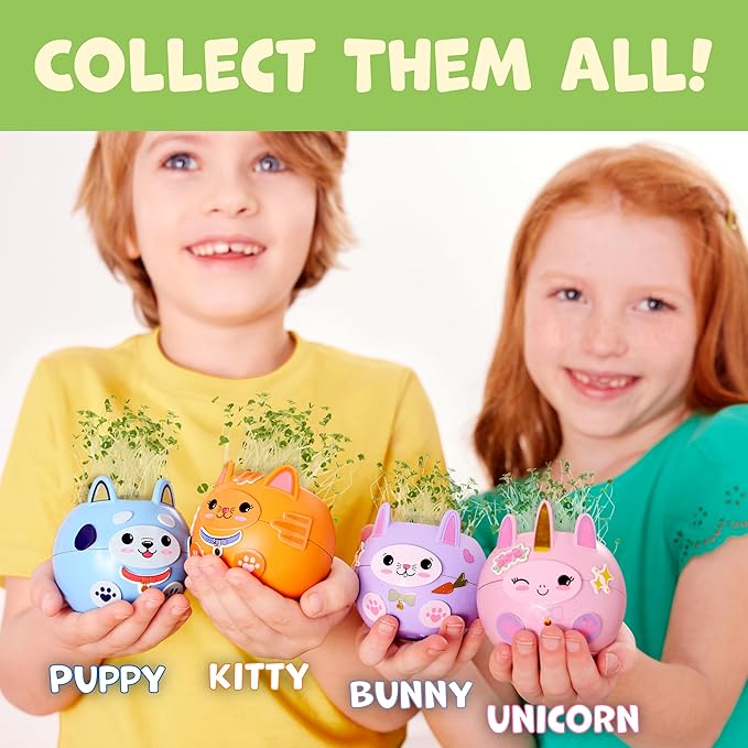 Creativity for Kids Plant-A-Pet: Kitty - Arts and Crafts for Kids, Mini Gifts for Girls and Spring Crafts for Kids, Chia Seed Plant Pet (Ages 6+)