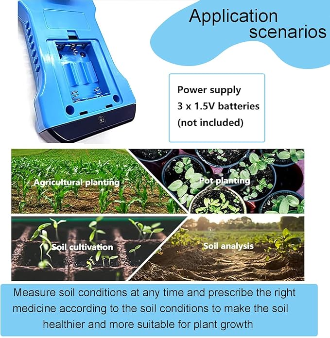 7 in 1 Soil Tester Digital PH Meter for Soil NPK Tester with Moisture & Temperature Sensor Backlit LCD Garden Soil Test Kit for Lawn Farm Indoor/Outdoor Plants
