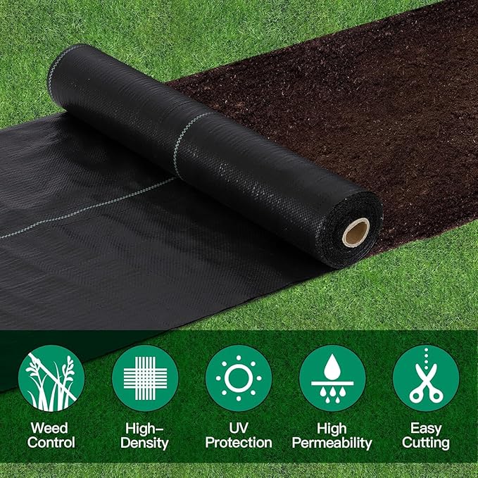3FT x 500FT Weed Barrier Landscape Fabric, Premium Heavy Duty Woven Garden Ground Cover Weed Block Control Mat Cloth for Gardening, Planting, Farming, Landscaping Flower Bed Driveway