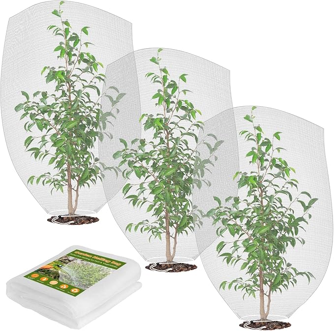 Mesh Plant Cover 3PCS,Garden Netting Mesh Outdoor,Netting for Tomato Plants,Garden Bug Netting Plant Cover,Bird Netting for Garden,Fruit Tree Netting (2.6 x3.2 ft)