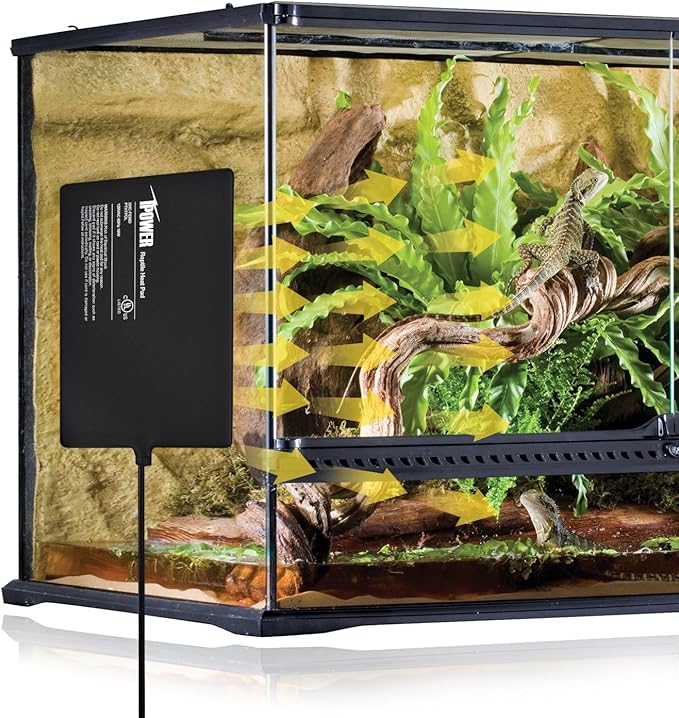 iPower Reptile Heating Pad, Under Tank Heater, Waterproof Terrarium Heat Mat 8X12 Inch, for Turtle, Lizard, Frog, Snake and Other Reptiles