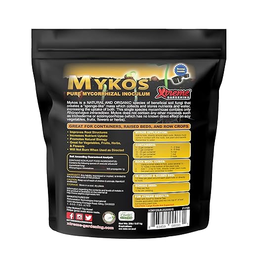 Xtreme Gardening Mykos Mycorrhizae for Plants- Granular Mycorrhizal Fungi Root Inoculant, OMRI Listed Organic Biofertilizer for Stronger Roots & Nutrient Uptake (20 lbs)