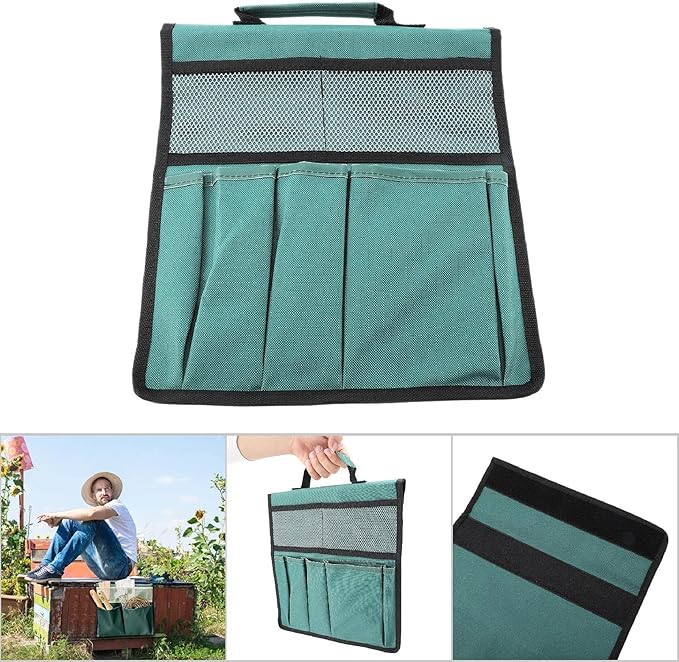 Garden Pouch,Garden Foldable Portable Pouch Garden Garden Bench Kneeling Bag Gardening Tools Storage Stool Multiple Storage Pouch Chair Bag Hand Tool Holder Bag for Outdoor Gardening(green)