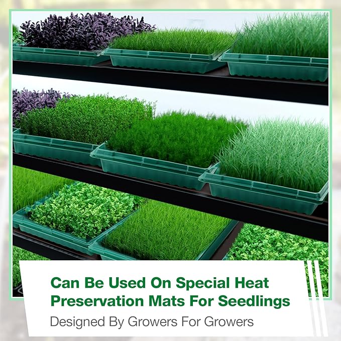 50 Pcs Seed Starter Kit 72 Cell Seedling Starting Trays and 1020 Trays No Holes Plant Growing Nursery Pots for Gardening Germination Propagation (Green)