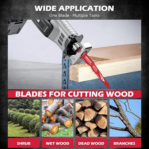 SEDY 6 Inch Reciprocating Saw Blades for Wood Pruning, 5TPI Tree & Green Wood Cutting Blades with Organizer Case, Fast Aggressive Cut, 6 Pack