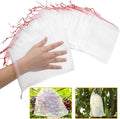 Kikhope 50 Pcs Fruit Protection Netting Bags, 10"x6" With Drawstring, Garden Barrier for Protecting Fruits