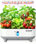 Hydroponics Growing System Kit, 16 Pods, Vertical 8L Indoor Gardening System for Herb Vegetable Fruit, with LED Grow Light, Smart Water Circulation, 3 Light Modes & 2 Timer, White