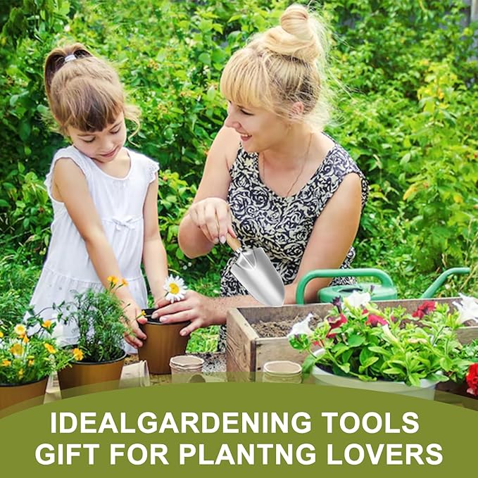 Soil Sifter & Garden Tool Set,Sand Soil Compost Sifter 1/4 Inch Mesh,Stainless Steel Tools with Organizer Bag,Gardening Kit for Weeding, Planting, Digging,Gardening Gifts for Women Men