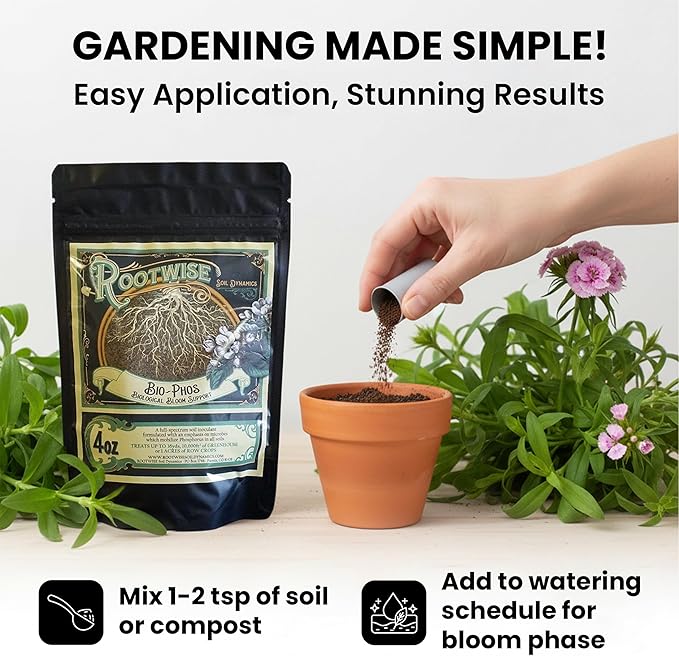 Rootwise Bio-Phos (8 oz) | Natural Phosphorus Fertilizer and Soil Activator for Plants | Organic Microbial Blend and Root Stimulator for Plants That Boosts Nutrient Uptake and Soil Health
