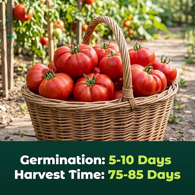 Beefsteak Tomato Seeds for Planting - Non-GMO, Heirloom - 400 Indeterminate Tomato Seeds, Vegetable Seed Packet with Instructions for Planting Home Garden Indoor & Outdoor