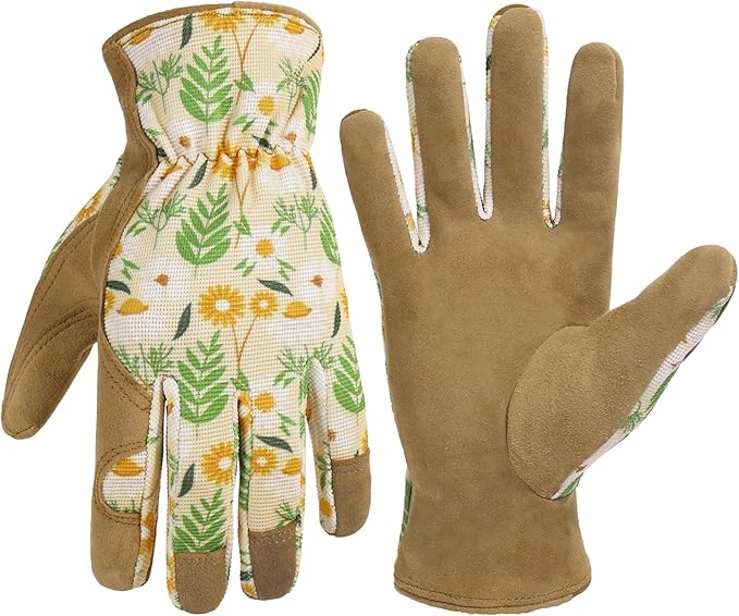 Womens Work Gloves Gardening Gloves Working Grip Glove for Yardwork Gardening Gloves Khaki