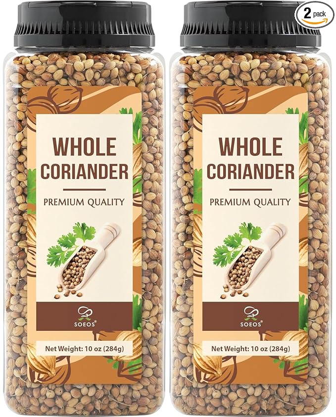 Soeos Coriander Seeds, 20 Oz (568g), Whole Coriander, Fresh Aromatic Coriander Seed for Cooking, Versatile Corianders Spice for Kitchen (Pack Of 2)