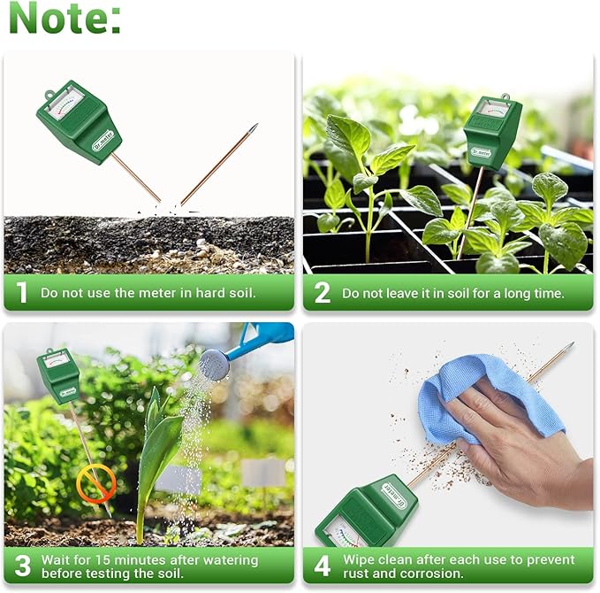 Soil Moisture Meter Tester for Plants, Long Probe Hygrometer Moisture Sensor for Houseplants Indoor Outdoor Garden Lawn Use - Plant Water Gauge Test Kit - No Battery Needed - Gardening Gifts