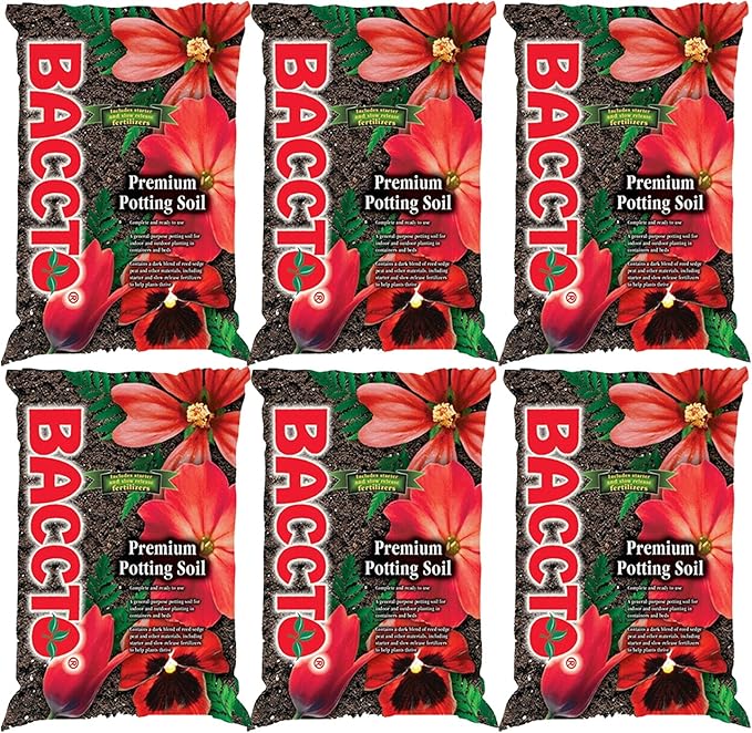 Michigan Peat All Purpose Premium Potting Soil with Perlite for Indoor Outdoor Pots, Planters, Raised Bed, and Container Gardening, 50 Pounds (6 Pack)