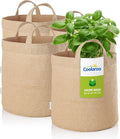 Coolaroo 4-Pack 5 Gallon Heavy Duty Plant/Vegetable/Herb/Fruit Breathable Fabric Grow Planter Pot Bags with Handles, Desert Sand