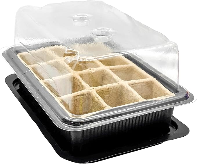 Seed Starter Trays, 12-Cell Kit with Humidity Dome, Reusable Plant Trays, 8 x 6 inches (5)