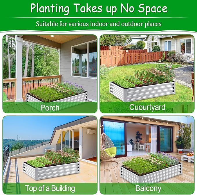 2mm Thick Fabric Garden Grow Bed Bags, 6x3x1 Feet Liners Designed for Outdoor Metal Raised Garden Beds, 128 Gallon Capacity Large Garden Bed Liner Vegetable Growing Boxes