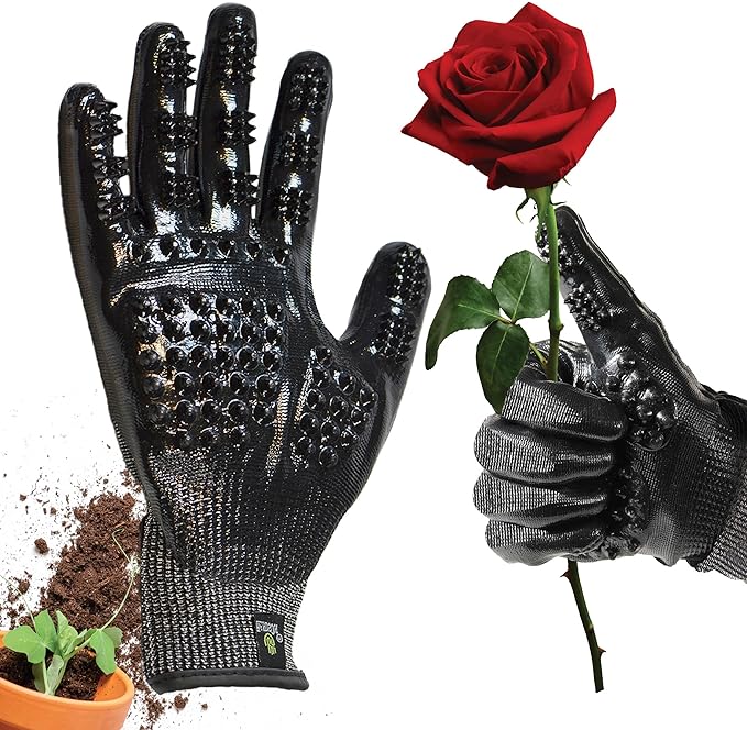 HANDSON Gardening Gloves - Cut & Water Resistant Work Gloves for Men & Women - Heavy Duty Garden Gloves for Outdoor Yard Work - Gardening Supplies for Gardeners & Landscapers (Large, 1 Pair)