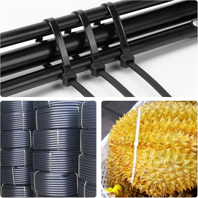 18 inch White Zip Ties Heavy Duty 100 PACK, 200 LBS Ultra Exclusive Strong Plastic Wire Ties, Large Cable Ties Extra Long Tie Wraps, Indoor and Outdoor UV Resistant