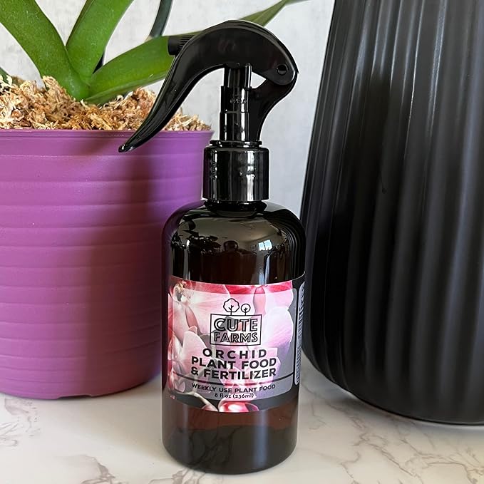 Cute Farms Orchid Plant Food Fertilizer Mist (8 oz. Spray Bottle + ONE Water Mister)