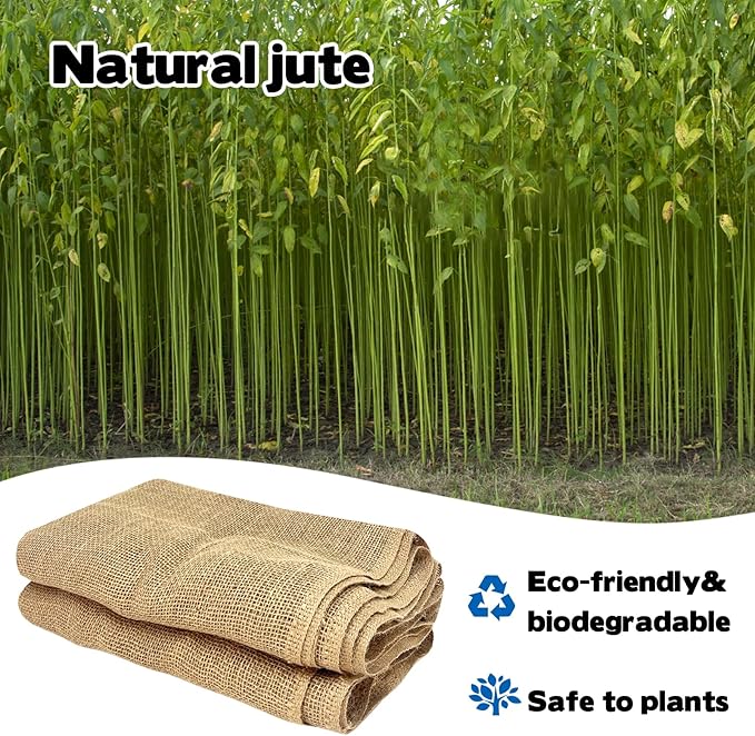 2 Pack Burlap Plant Covers Freeze Protection,15ftx40in Burlap Fabric Bags,Natural Burlap Plant Blankets,Plant Covers Freeze Protection for Winter Outdoor Bushes Trees Potted Plants