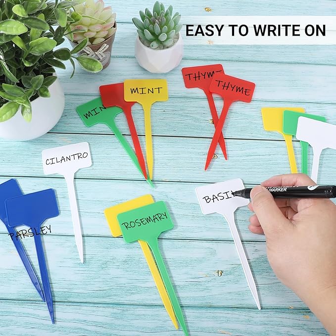 Greaner Multicolor Garden Plant Markers, 6 Inch Plant Markers and Labels for Outdoor Garden, Waterproof, Plant Label Stakes (50 PCS, 5.5x15cm)