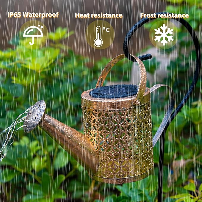 SRNPMIU Solar Watering Can Light - Solar Yard Decorations Outdoor,Garden Decor Lights for Yard,IP65 Waterproof Hanging Lantern Lights,Outside Garden Flower Bed Decor Light for Moms Birthday