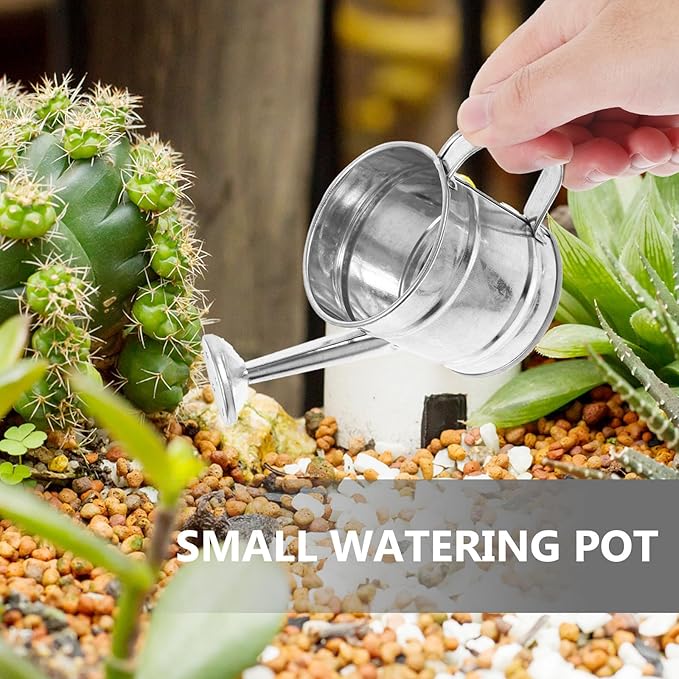 Kisangel 5pcs Mini Watering Cans, Small Watering Can Miniature Metal Water Buckets for Home Decor, Garden Scenes, Photography Props