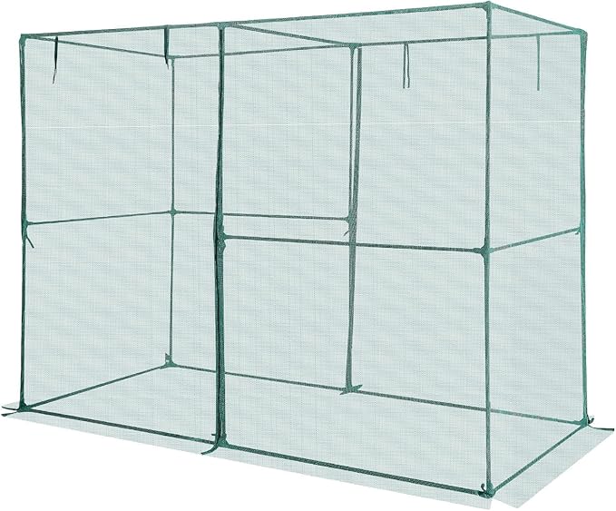 VEVOR Crop Cage, 7.8 x 3.9 x 5.9 ft Plant Protection Tent with Zippered Door, Wind-Resistant Tall Crop Cage, Easy to Install, Outdoor Raised Bed Cover, Tomato Plant Netting for Garden Patio Lawn
