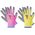 Kids Gardening Gloves, 2 Pair Toddler Gardening Gloves, Girls Garden Gloves, Rubber Non-Slip Safety Work Gloves for Kids, Youth, Garden, Fishing, Cycling and Gardening Tools (Ages 5-7)