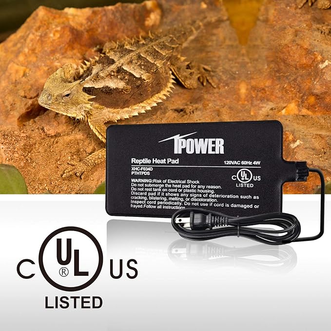 iPower 4 by 7-Inch Reptile Heating Pad Under Tank Terrarium Heater Warmer Heat Mat for Small Animals