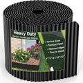 Corrugated Garden Edging,8"×20Ft Galvanized Steel Landscape Edging & Lawn Edging Border,Metal Garden Border for Flower Beds,Garden,Lawn,Raised Beds & Tree Surrounds(Black)