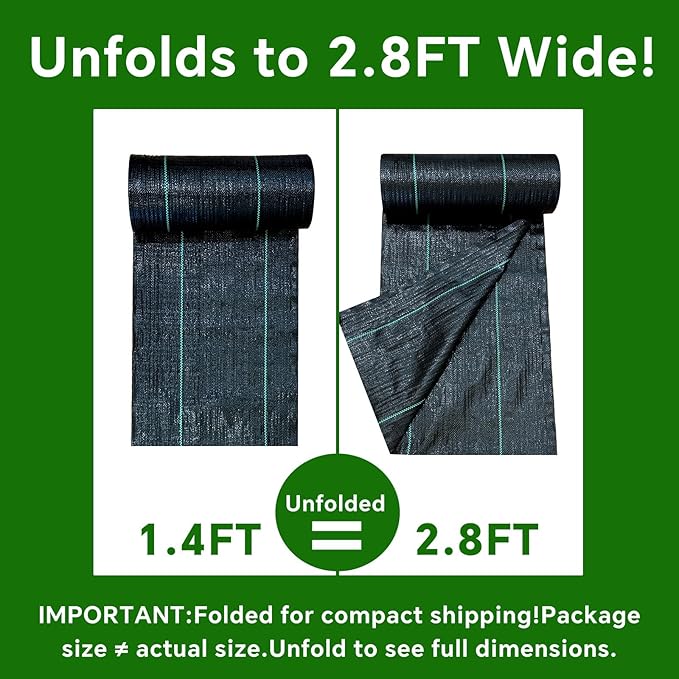 Weed Barrier Landscape Fabric Heavy Duty,2.8FT x 200FT Premium Garden Weed Blocker Fabric for Weed Control, Plastic Ground Cover with Woven Weed Cloth,Durable Landscaping Fabric