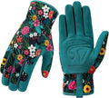 Trifabricy Gardening Gloves for Women, Breathable Leather Garden Gloves with Grip, Thorn-Proof Puncture-Resistant Work Gloves