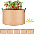 Simple Deluxe 5 Pack 20 Gallon Grow Bags, 300G Vegetable/Flower/Plant Fabric Pots with Handles, Heavy Duty Thickened Nonwoven Planting Bag with 5 Pcs Plant Labels