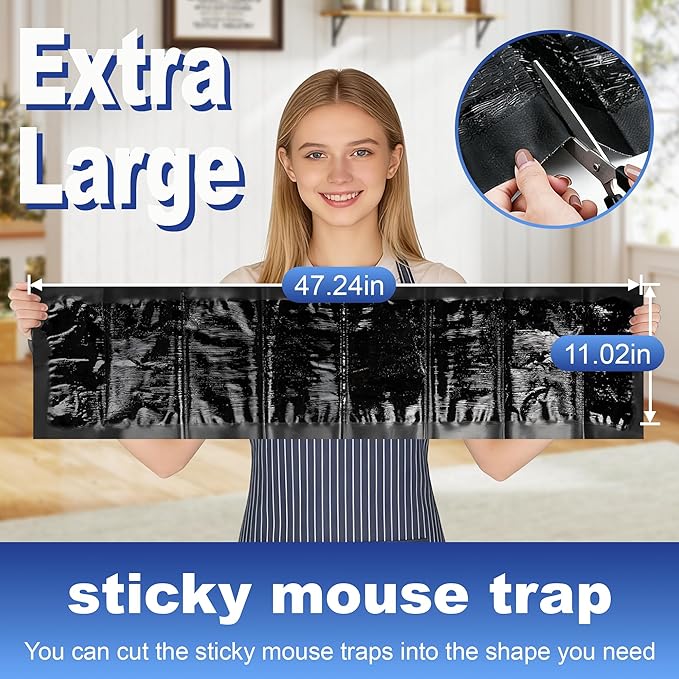 Mouse Traps Indoor for Home, Sticky Rat Trap Glue Boards (Large 6P)