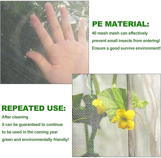 Insect Bird Barrier Mesh, Garden Netting Barrier, Bird Netting, Netting for Plant with Drawstring, 3.5 x 4.6 FT Tomato Protective Cover, Large Potted Fruit Protectors Cover for Blueberry Bushes