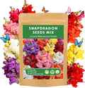 LUOJIBIE Snapdragon Seeds, 50,000+ Tetra Mix Snapdragon Seeds for Planting (Antirrhinum Majus) Fairy Bouquet Blend, Non-GMO Heirloom Annual Flower Garden Seeds Bulk for Outdoor & Indoor