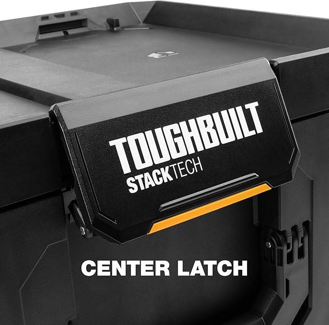 ToughBuilt StackTech Large Tool Box with Auto-Locking Interface, Self-Aligning Top, One-Hand Latch, Accessory Rails, Lock Points & IP65 Protection
