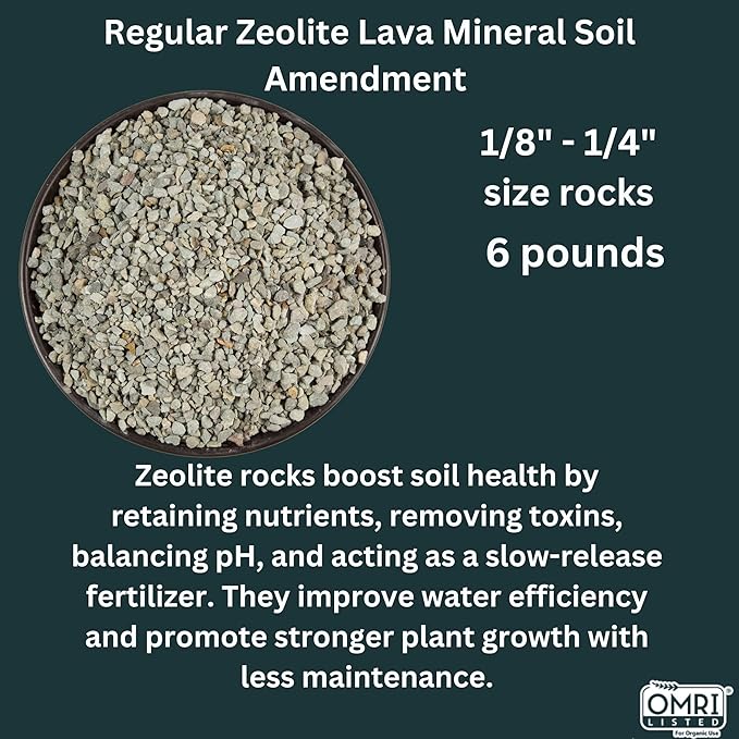Zeolite Rocks Regular Size 18 Pounds 3 x 6 lb Bags for Succulents Bonsai Trees Odor Control and Soil Drainage