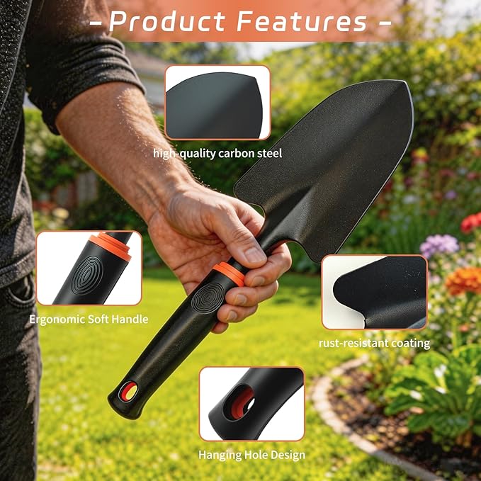 Garden Trowel Garden Hand Shovel, Heavy Duty Garden Trowel Hand Shovel for Gardening, Digging, Planting, Transplanting, and Cutting Roots